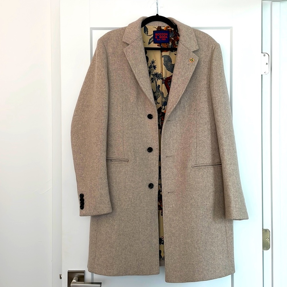 Men’s beige Scotch & Soda peacoat